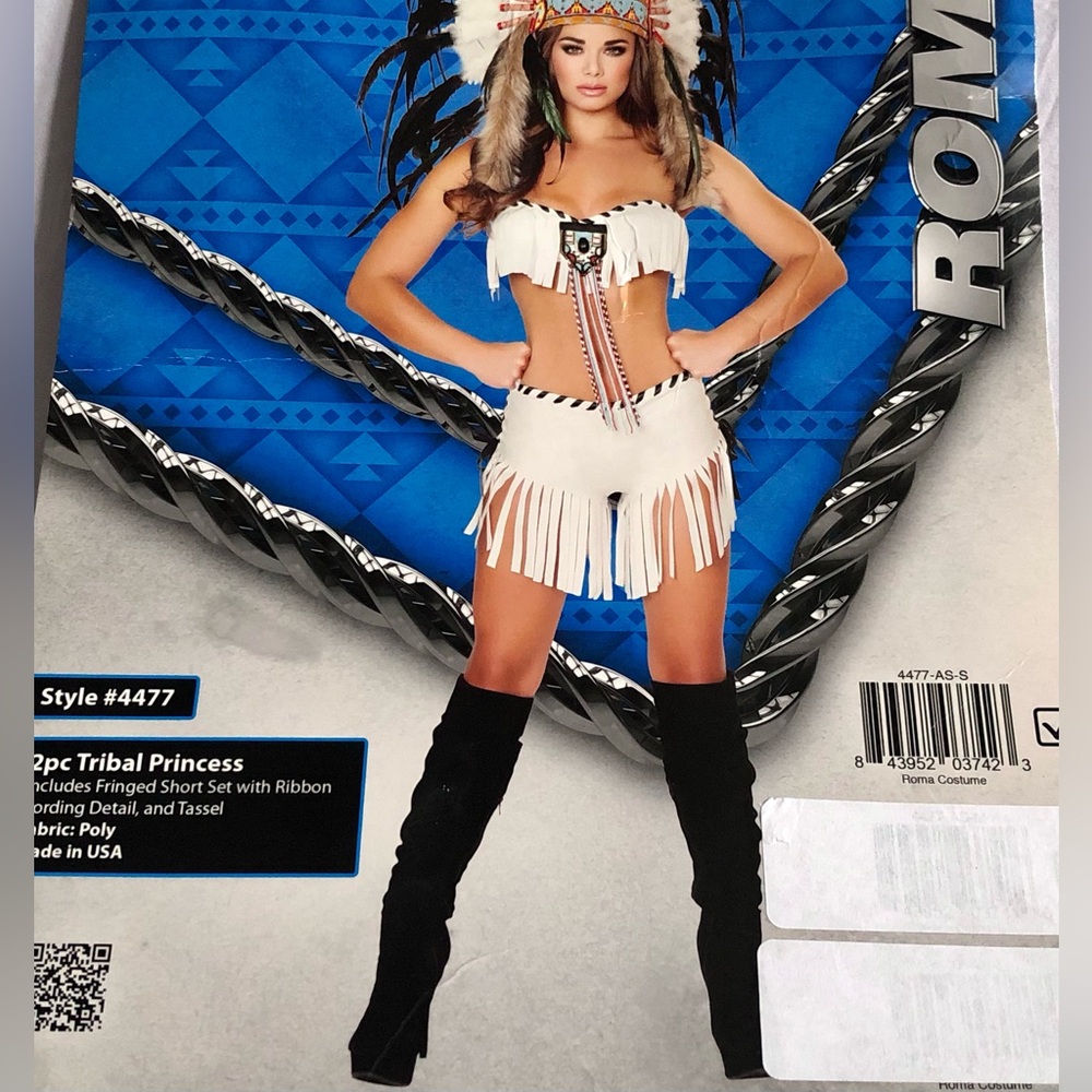 New Roma S/M 2pc white Tribal Princess costume